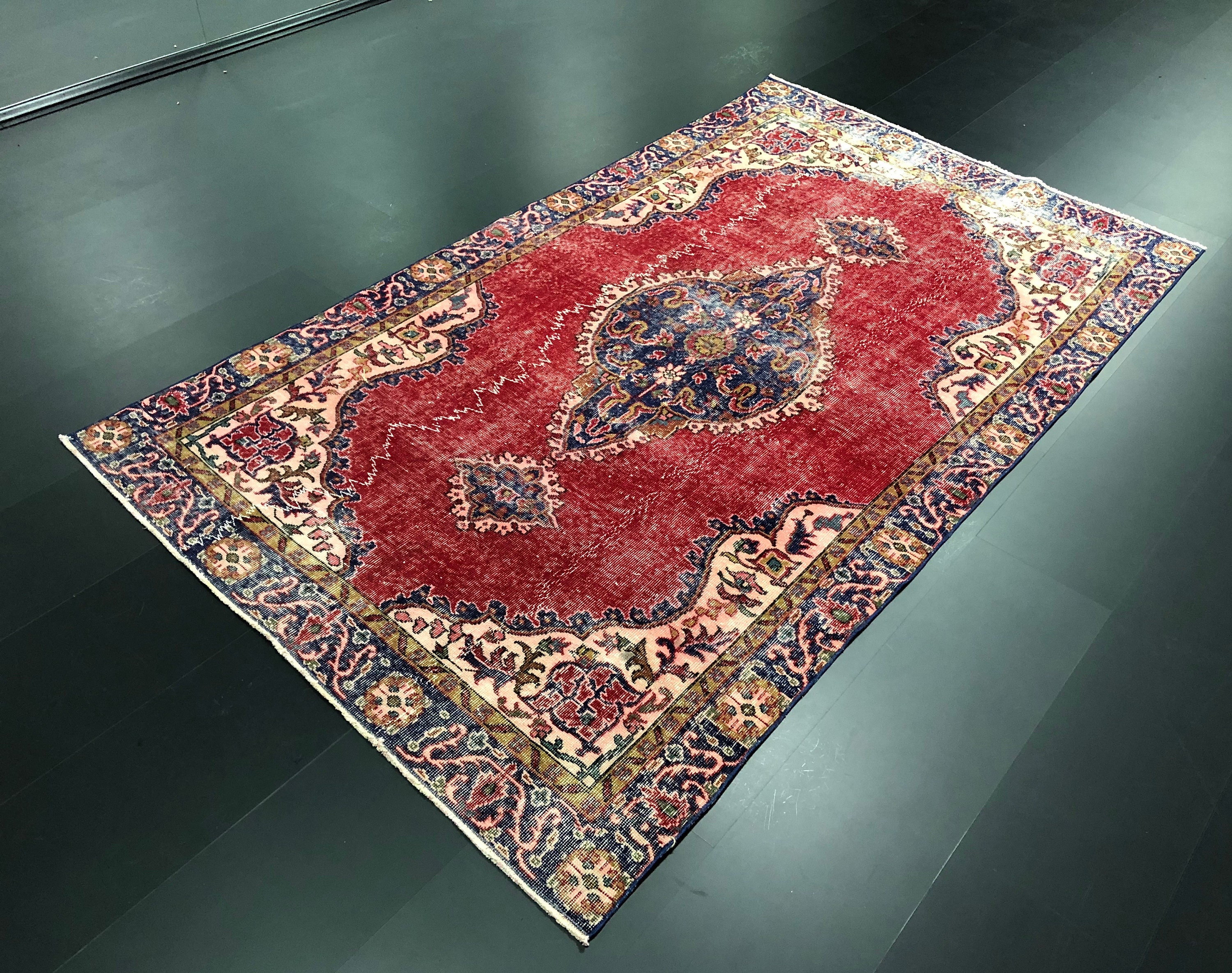 Red Vintage Rug Handmade Rug Turkish Rug Red Area Rug - Etsy