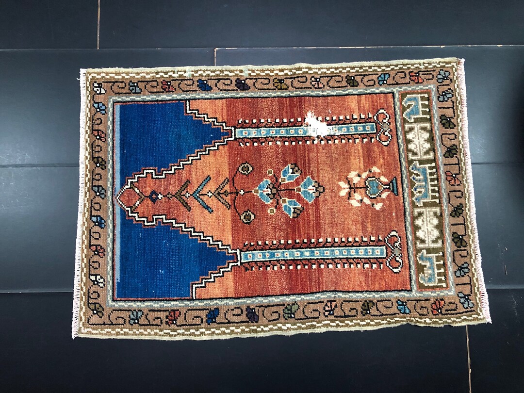 Small Arabic Rug Islamic Turkish Rug, Vintage Rug, Traditional Rug, Small Rug, Handmade ...