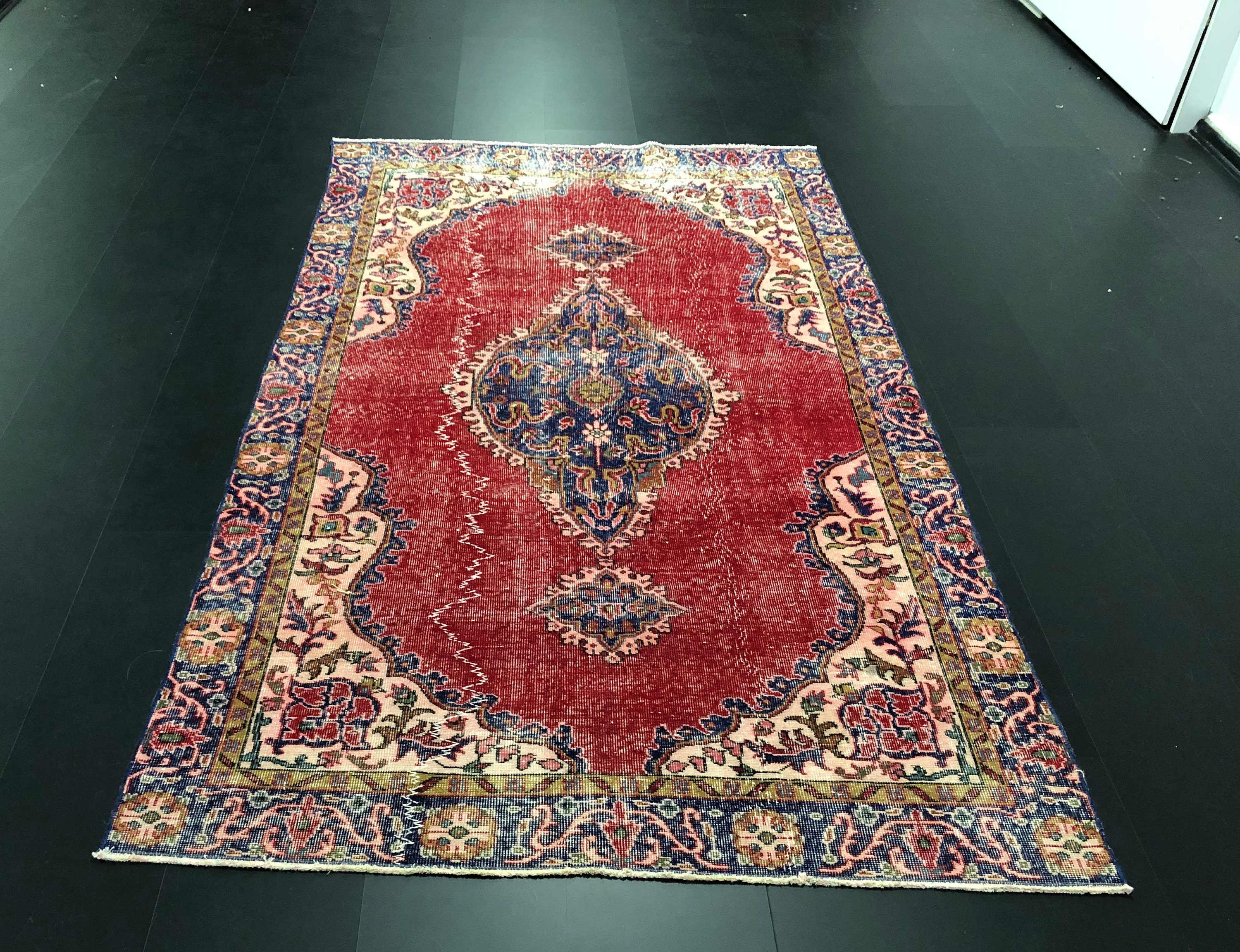 Red Vintage Rug Handmade Rug Turkish Rug Red Area Rug - Etsy