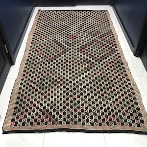 Traditional Turkish Kilim Rug, Anatolian Handmade Antique Area Rug, Kilim Rug, Home Decor Floor Rug, Ethnic Kilim, 9.6 ft x5.2 ft, SKU:C523