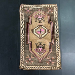 Antique Turkish small Rug, Handmade Rug, Design Rug, Bohemian Rug, Traditional Rug, Camel Small Rug, Small Carpet, 3.1 ft x 1.8 ft, SKU:418