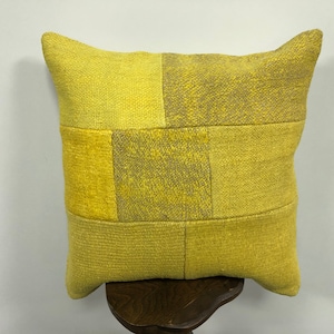 Yellow Pillow, Turkish Decorative pillow Cover, Yellow Sofa Pillow, Ethnic Pillow, Boho Pillow, Modern Pillow, Pillow Case 20x20 inc, B473
