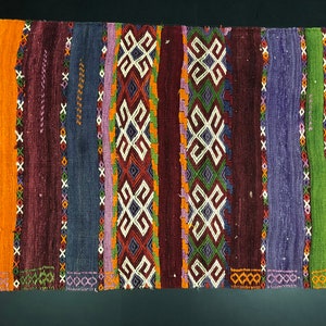 Turkish Kilim, Embroidered Design Nomadic Antique Kilim Rug, Hand Knotted Vintage Decorative Floor Kilim Rug, 5&#39;.7&quot;x3&#39;.1&quot; feet, SKU:C129