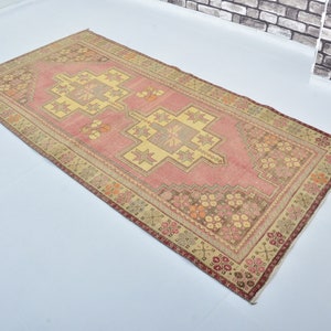 Vintage Anatolian Oushak Wool Rug,4x8 Neutral Vintage Area Carpet,LOw Pile Oushak Carpet,Boho Decor Rug,Decorative Vintage rug -c3529