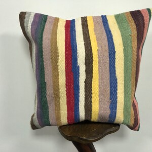 Multicolor Kilim pillow, Decorative pillow, Authentic pillow, Tribal Pillow, Ethnic pillow, Turkish pillow, Handmade pillow, 20x20 inc, B377