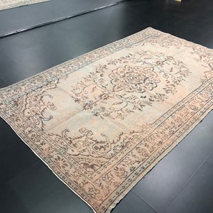 Turquoise Overdye Rug, Floral Vintage Rug, Turkish Area Rug, Modern Decorative Rug, Turkish Rug,Antique Rug, Design Rug, 9.5 ft x 6 ft, C715