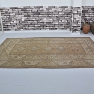 6x10 Rug, Brown Vintage Rug, Handmade Carpet, Anatolian Bohemian Decor Rug, Traditional Turkish Rug, 6x10 Large Living Room Rug, Pastel Rug