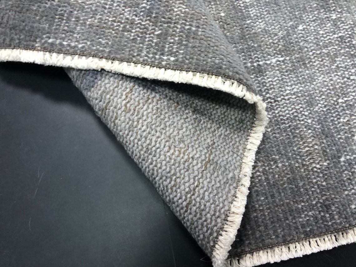 Muted Vintage Rug Gray Overdyed Rug Turkish Area Rug Etsy