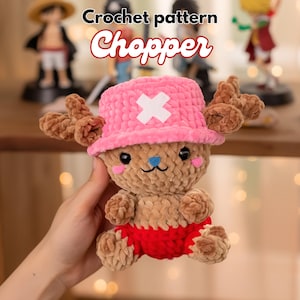 Chopper Amigurumi PDF Tutorial, Anime Crochet Pattern, DIY Reindeer Plushie, Hookoria Original Design, US Terms Digital Download