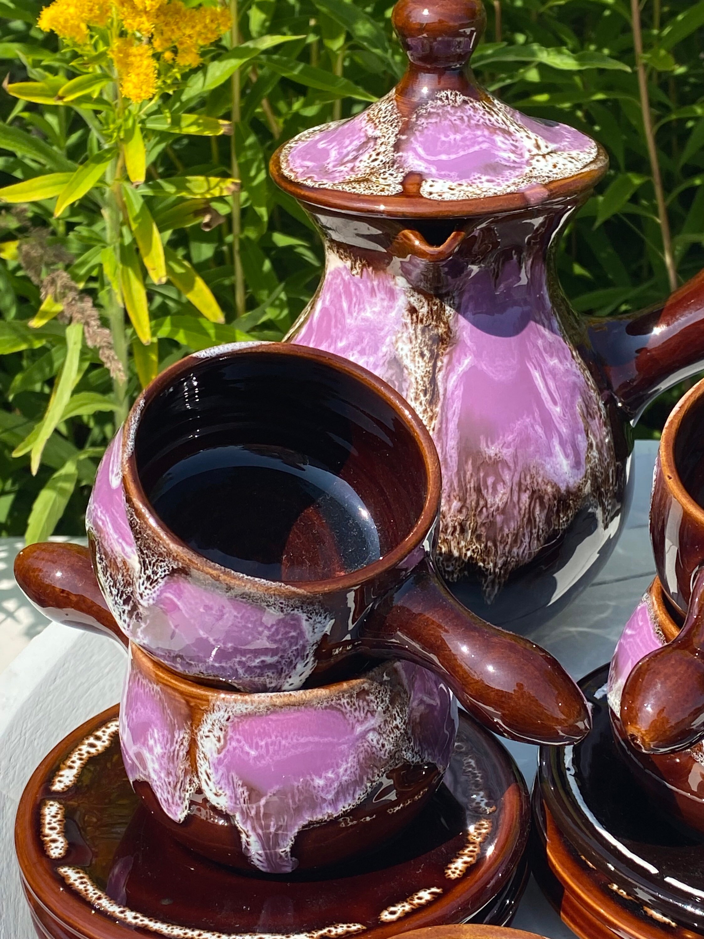 Vintage 70s pottery crockery set for tea or coffee perfect Etsy