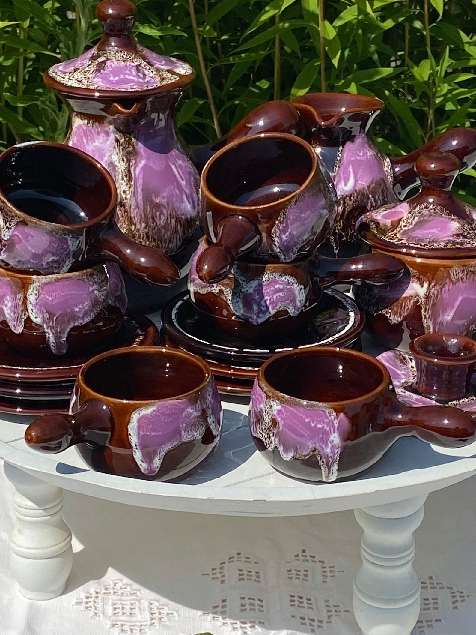 Vintage 70s pottery crockery set for tea or coffee perfect Etsy