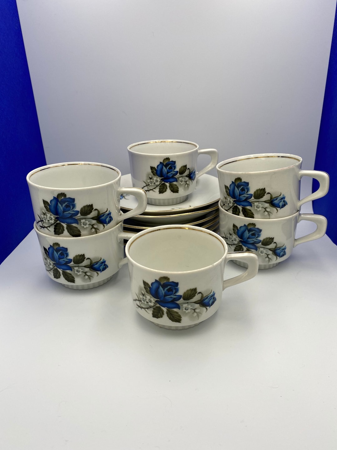 Bavaria Coffee or Tea Set of 6 Vintage Tea or Coffee Cups and Saucers ...