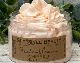 Peaches and Cream Whipped Body Butter | Self Care | Handmade | Spa Gift | Vacation | skin | moisturizing | Body Butter | Dry Skin