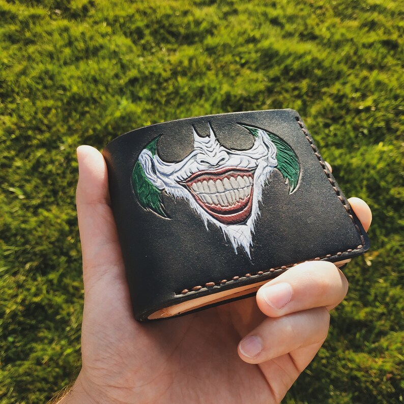BATMAN & JOKER Handcrafted Wallet Genuine Leather Wallet Etsy
