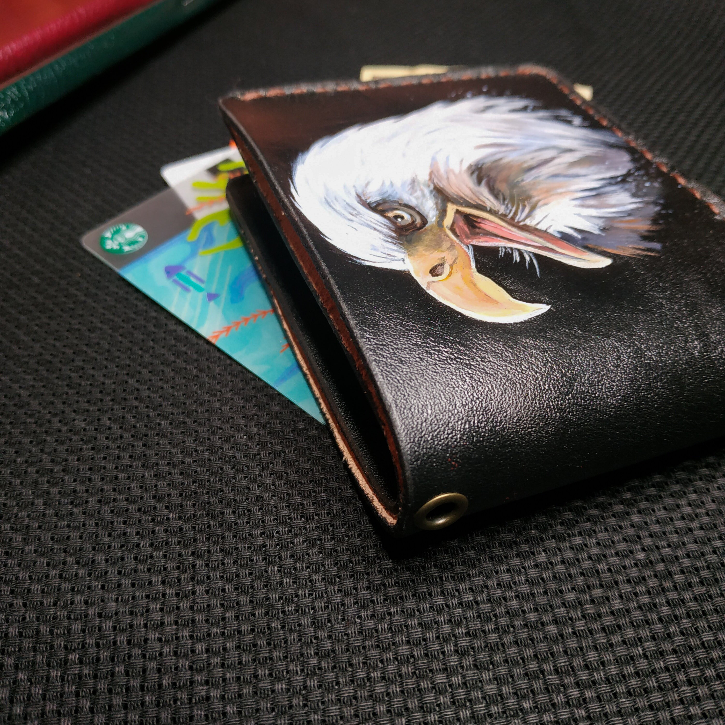 Eagle Embossing Handmade Wallet Mens Black Leather wallet Etsy