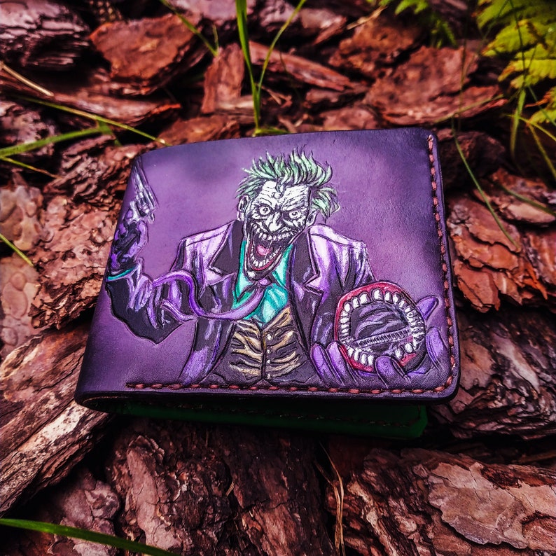 JOKER Handmade Wallet Batman Killing Joker Genuine Leather Etsy