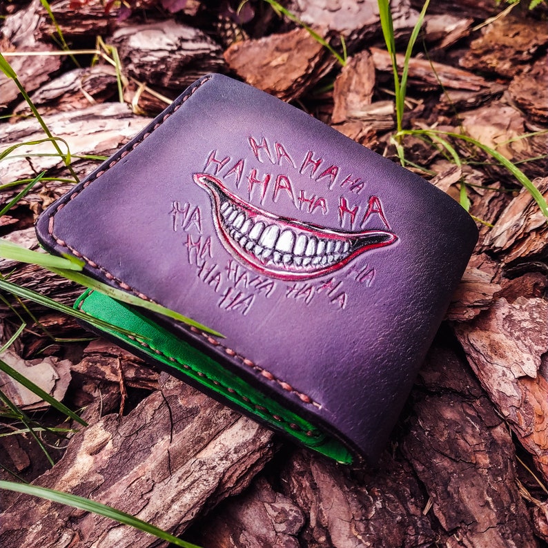 JOKER Handmade Wallet Batman Killing Joker Genuine Leather Etsy