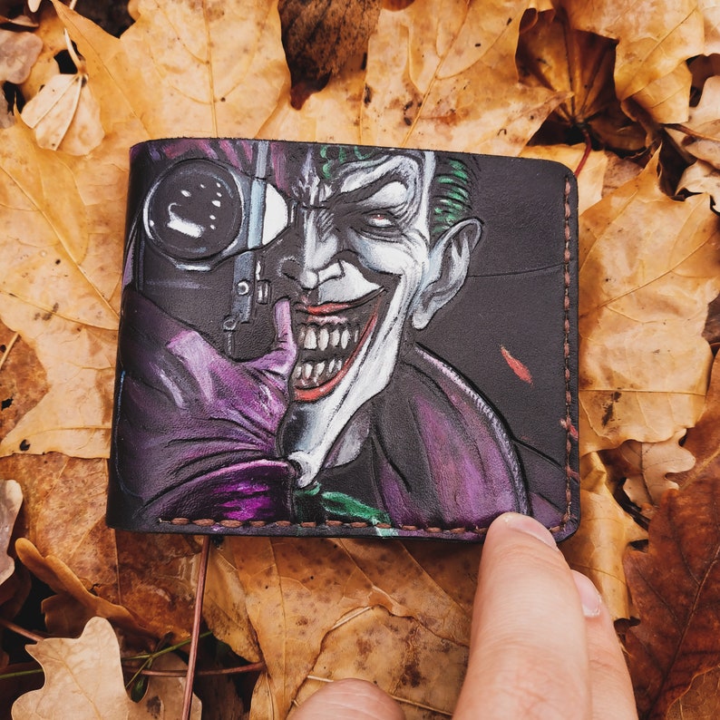 JOKER Wallet Embossing Handmade Wallet Batman The Killing Etsy