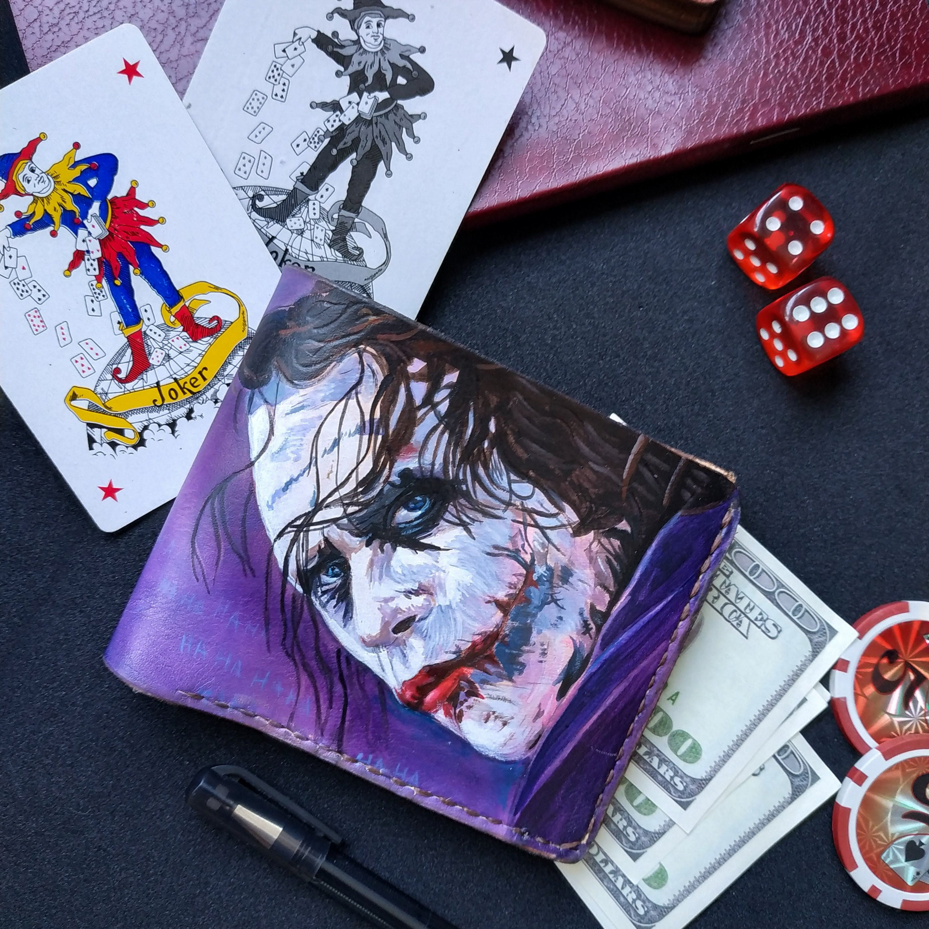 JOKER Heath Ledger Handcrafted Wallet Leather Wallet Etsy