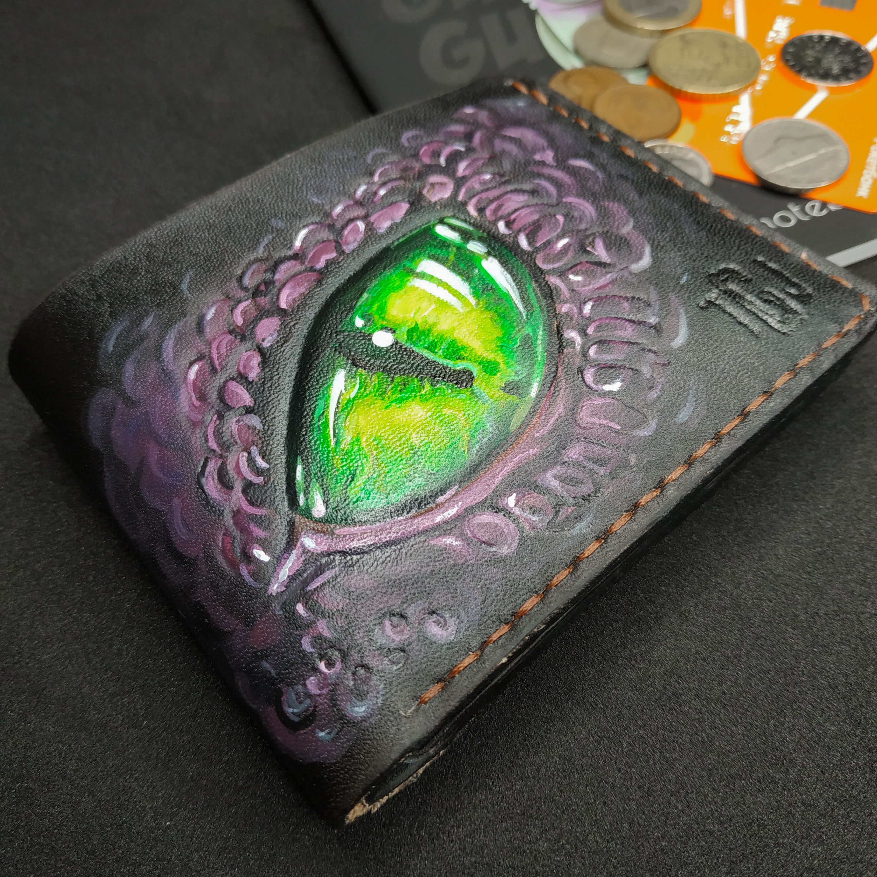 Dragon Wallet Personalized Leather Custom Mens & Womens Etsy