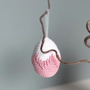 Easter Egg ornament crochet pattern, Crochet Egg pattern pdf, Twig tree ornaments, Modern Easter decoration, Rustic Easter crochet pattern image 7