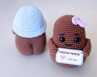 Potato crochet pattern, Amigurumi potatoes, Emotional support gift, Positive gift toy for friends, Crochet gift, Funny gift, PDF pattern
