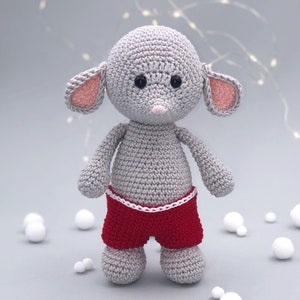 Christmas mouse amigurumi pattern, Crochet Christmas mouse pattern, Crochet Christmas gift, Crochet mouse toy pdf pattern, Holiday diy decor image 7