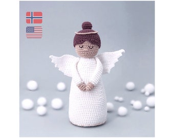 Crochet Christmas angel amigurumi  pattern,  Angel doll decor PDF pattern, Easy crochet pattern angel, Crochet Christmas angels home decor