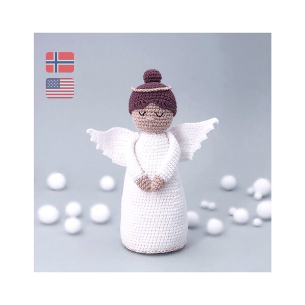 Crochet Christmas angel amigurumi  pattern,  Angel doll decor PDF pattern, Easy crochet pattern angel, Crochet Christmas angels home decor