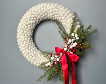 Crochet Bobble wreath pattern, Christmas home decor, Fall wreaths pattern, Holiday decoration patterns, Autumn decoration, PDF download