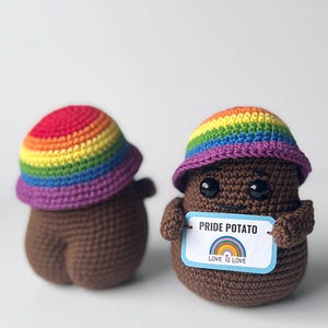 Schema all'uncinetto per la patata dell'orgoglio, patata amigurumi, patata di supporto emotivo, giocattolo fatto a mano per gli amici, regalo dell'orgoglio, regalo divertente, schema PDF