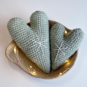 Häkelanleitung mit Herzen, Modernes Amigurumi Herz zum Aufhängen, Easy DIY Herz Ornament, Bauernhaus Herz Dekoration, Herz Häkelanleitung pdf