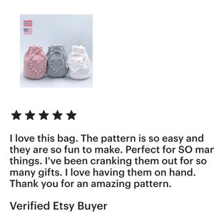 Heart gift bag crochet pattern, Drawstring pouch crochet patterns, Small Christmas bag pattern, Mini bag, Mothers day gift crochet pattern image 9