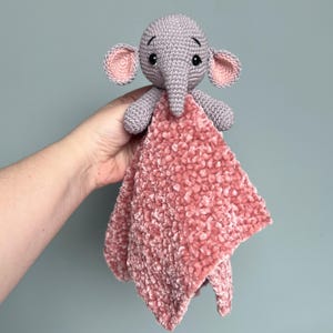 Security blanket crochet pattern, Elephant snuggler, Amigurumi elephant security blanket comforter, Plush  blankie for baby, PDF Pattern