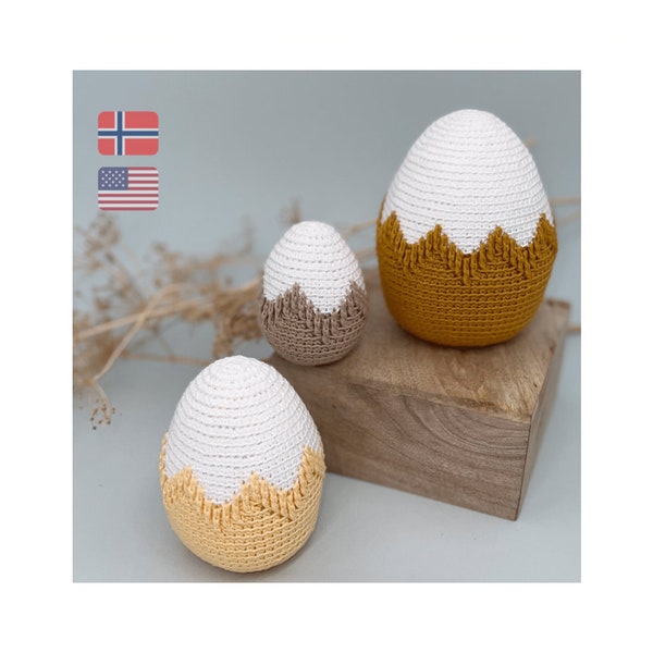 Easter decor eggs crochet pattern, Set of 3 sizes, Easter egg pdf pattern, Crochet egg twig tree decor, Crochet Easter table decoration