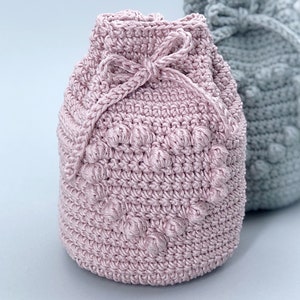 Heart gift bag crochet pattern, Drawstring pouch crochet patterns, Small Christmas bag pattern, Mini bag, Mothers day gift crochet pattern image 5