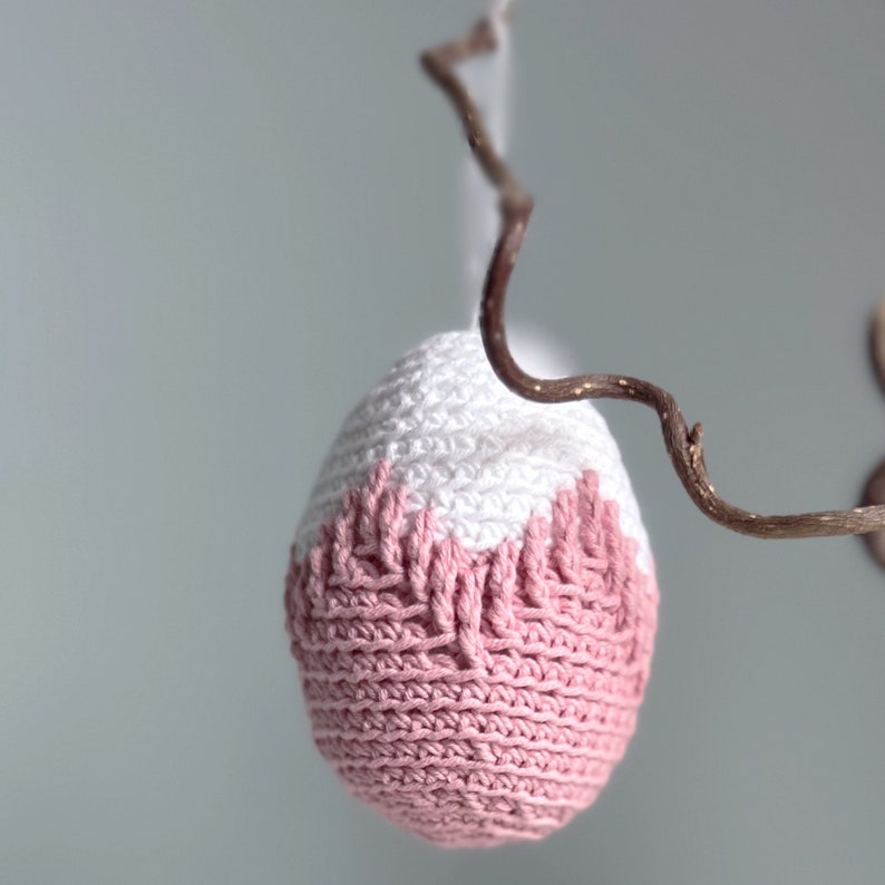 Oeuf de Pâques au crochet, motif oeuf au crochet pdf, brindilles, décoration de pâques moderne et motif rustique au crochet image 8