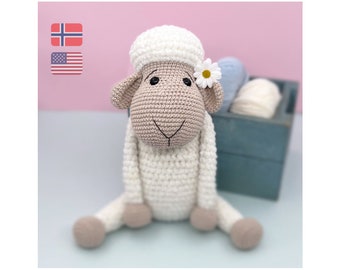 Plush sheep crochet pattern, Crochet lamb pattern, Easy beginner friendly crochet amigurumi sheep pattern for baby, Plushie animal soft toy