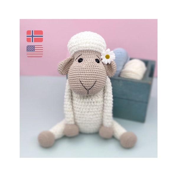 Plush sheep crochet pattern, Crochet lamb pattern, Easy beginner friendly crochet amigurumi sheep pattern for baby, Plushie animal soft toy