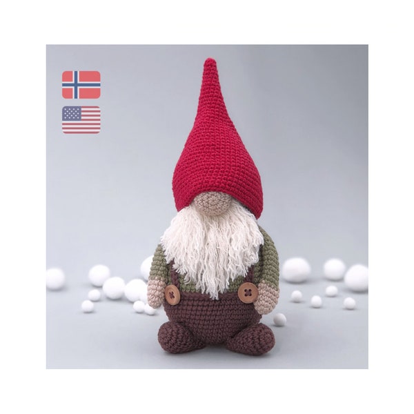 Nordic gnome crochet pattern, Easy amigurumi gnome pdf pattern, Diy winter gonk Christmas decor, Christmas crochet santa, Scandinavian gnome