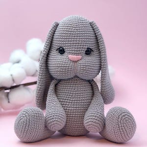 Bunny crochet pattern, Long ears bunny pattern, Nursery amigurumi rabbit Toys animals, Baby shower gift, Easy crochet pattern, PDF Pattern