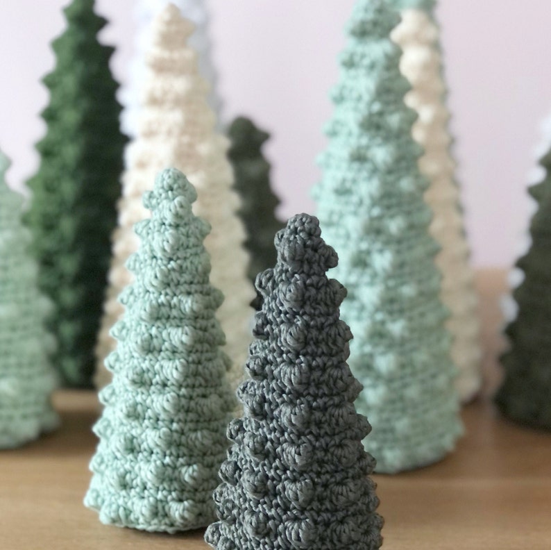 Pattern bundle 2 variations of Bobble Christmas trees, Home decor holiday gift, Winter crochet patterns, Diy Christmas trees decoration image 8