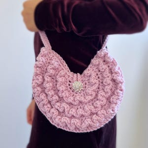 Mädchen Tasche Häkelanleitung, Mini Kleinkind Geldbörse, Girly Prinzessin Geldbörse Muster, Einfache Umhängetasche häkeln, Rosa Tasche, PDF Häkelanleitung