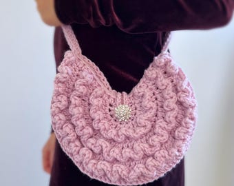 Girls bag crochet pattern, Mini toddler purse, Girly princess purse patterns, Crochet easy crossbody bag, Easy pink bag, PDF crochet pattern