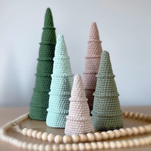 Christmas tree crochet pattern, Sugartop trees 5 sizes winter crochet pattern set, Home decoration holiday gift, Christmas decor PDF pattern