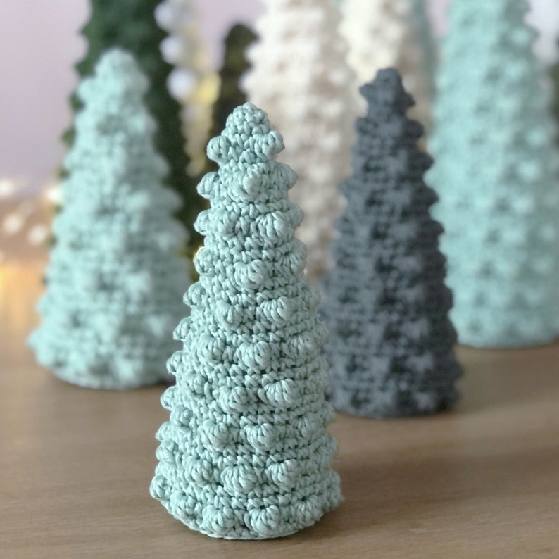 Pattern bundle 2 variations of Bobble Christmas trees, Home decor holiday gift, Winter crochet patterns, Diy Christmas trees decoration image 7