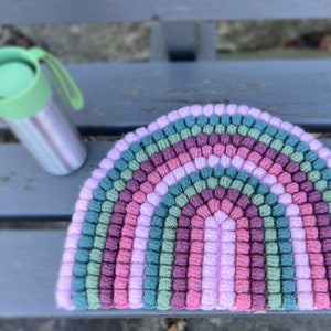 Seat cushion crochet pattern, Rainbow seating pad, Crochet kids seat mat, Easy chair seating rug patterns gift, Rainbow crochet pattern pdf image 5