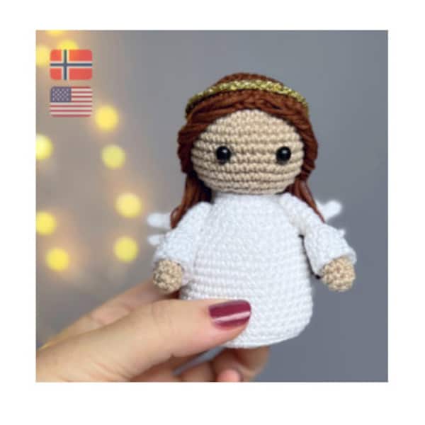 Christmas angel PDF crochet pattern, amigurumi angel doll beginner pattern, Easy crochet gift pattern, Crochet Christmas decoration ornament
