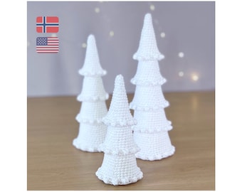 Bobble Christmas trees crochet pattern, Christmas tree crochet pattern set 3 sizes, Home decoration holiday gift, Winter crochet patterns