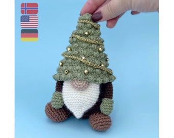 Christmas tree gnome crochet pattern, Christmas amigurumi gnome pattern, Winter gnome pattern, Holiday gonk, Home decor gift, PDF pattern